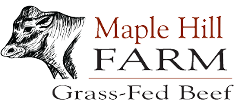 maplehillfarm-logo Logo of Maple Hill Farm featuring a cow illustration and the text "Maple Hill FARM Grass-Fed Beef," representing a brand focused on sustainable and high-quality grass-fed beef products.